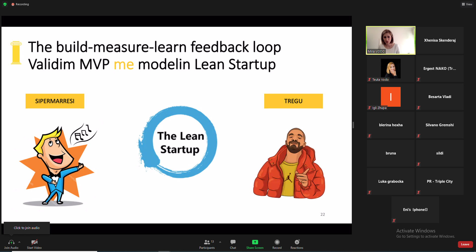 “Lean, Agile and Design Thinking”, incubation program training TRIPLECITY.AL