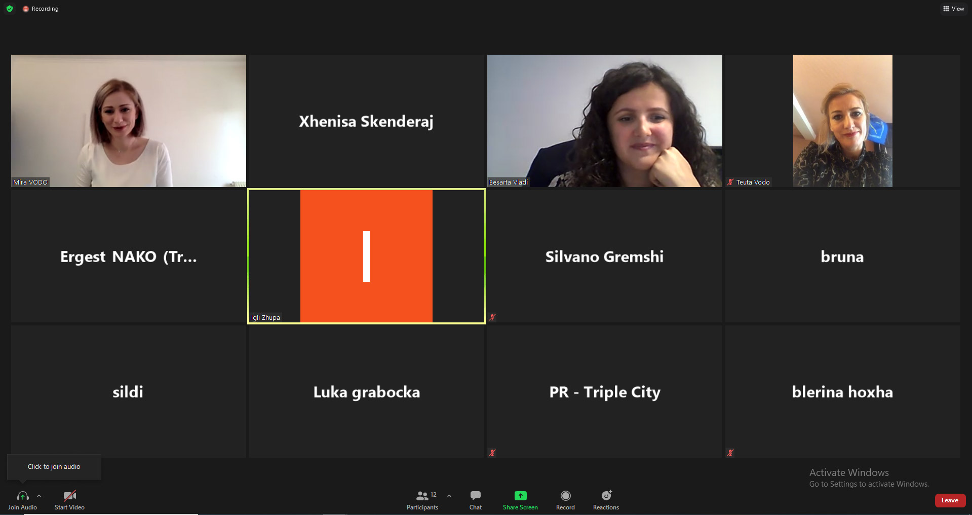 “Lean, Agile and Design Thinking”, incubation program training TRIPLECITY.AL